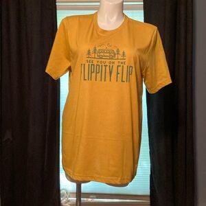 Bella+Canvas “See You On The Flippity Flip” warm yellow soft t-shirt size XL